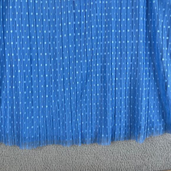 Lane Bryant Blouse Womens 22/24 Blue Polka Dot Knit Sheer Sleeveless Lined - Picture 3 of 11